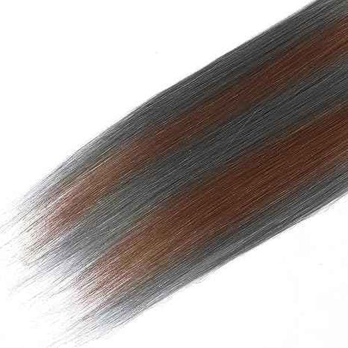 Giginger Bundles Human Hair P4/GREY 22 24 26 inch Straight Wave Human Hair Bundles Highlight Chocolate Grey Unprocessed Quick Weave Soft Sewn In Hair Extensions for Black Women