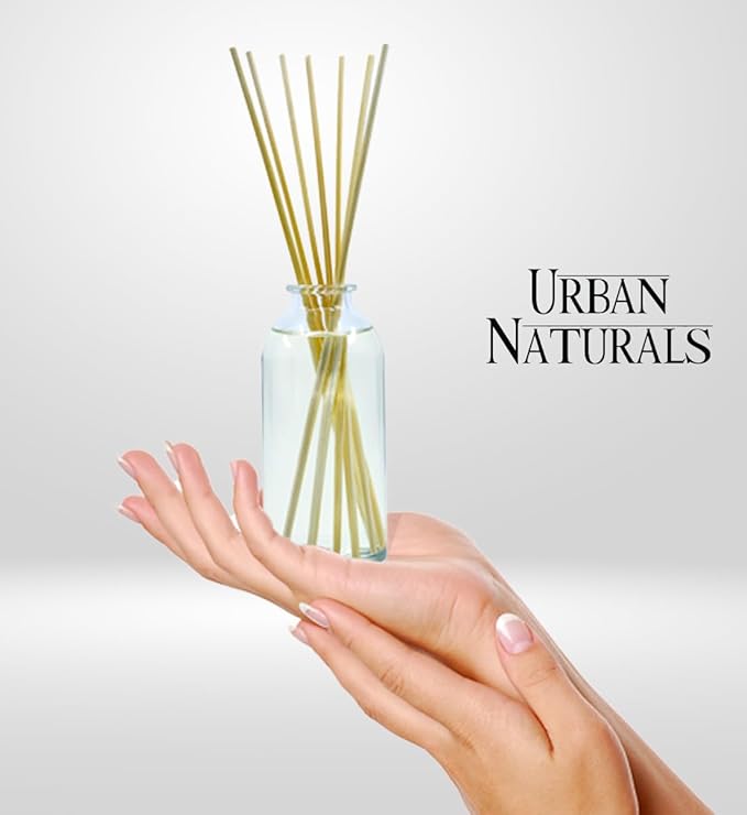 Urban Naturals Pumpkin Brulee Scented Sticks Reed Diffuser Oil Set | Fall & Winter Home Scent | Creamy Pumpkin Pie, Nutmeg & French Vanilla | Beautiful Autumn Home Decor | Great Gift Idea