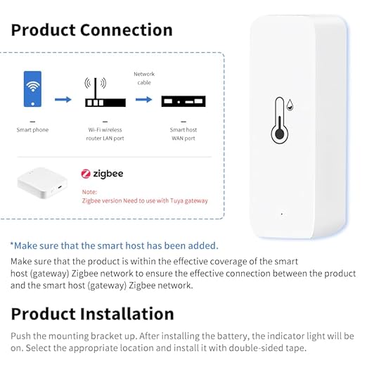WiFi Temperature Humidity Sensor,Tuya Wireless Temperature Humidity Monitor with App Alert, High Precision Indoor Thermometer with Smart Life App, No Hub Required, Compatible with Alexa (4)