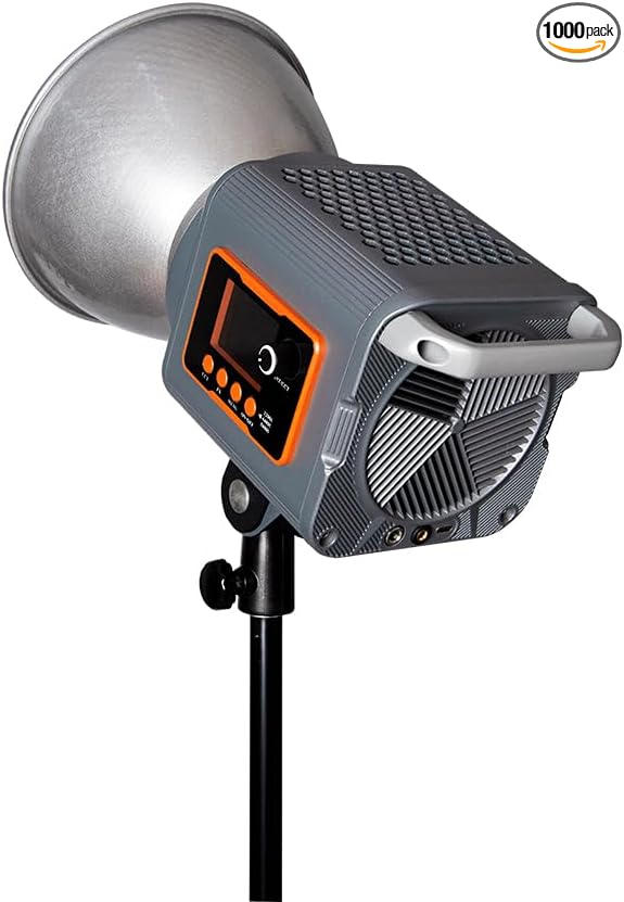 LED Spotlight Super Bright 200w2700 K6500K DMX/Custom Effects/Light Group Bowen Mount COB Light for Photography/Videography/YouTube/TikTok Content Creation Live Streaming (Gray)