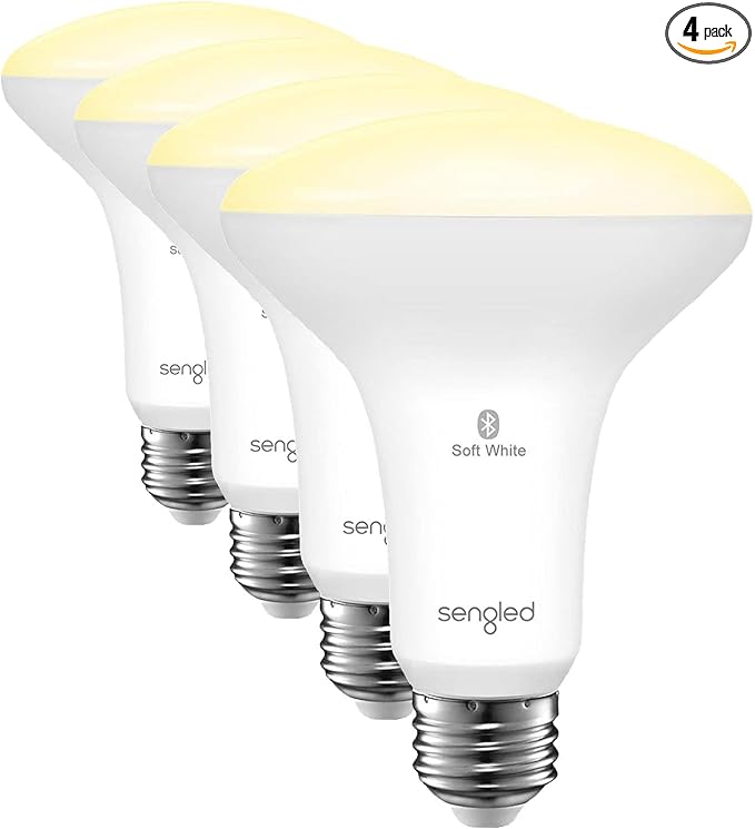 Sengled Light Bulb, BR30, S1 Smart Flood Light Bulb That Compatible with Alexa, Dimmable Led Lights, E26, Warm Light Bulbs, 65W Equivalent, No Hub Required, Soft White (2700k), 4-Pack
