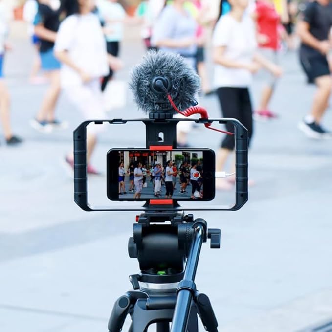 ARTIBETTER Smartphone Video Rig Handheld Phone Holder Mobile Phone Frame Compatible with Most Smartphones for Stable Filming and Live Streaming