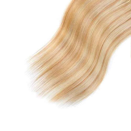 Giginger Bundles Human Hair P27/613 Blonde Straight Human Hair Bundles 24 26 28 Inch Highlight Honey Blonde Unprocessed Quick Weave Soft Sewn In Hair Extensions for Black Women