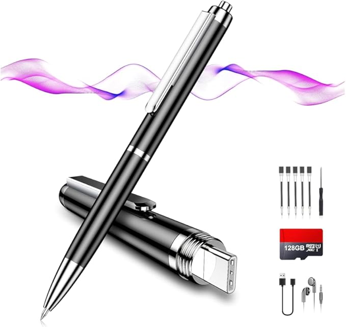 128GB Voice Activated Recorder Device - Qunifyed Digital Voice Recorder with AI Noise Reduction, Portable Recording Device for Meetings, Interviews, Lectures, Work