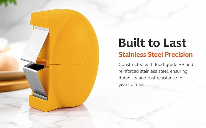 Handheld Egg Shell Opener, Eggshell Separator and Cutter, Food Grade PP Stainless Steel Egg Topper Cutter for Chicken Duck Eggs, Portable Lightweight Kitchen Gadget for Home Cooking Baking (yellow)