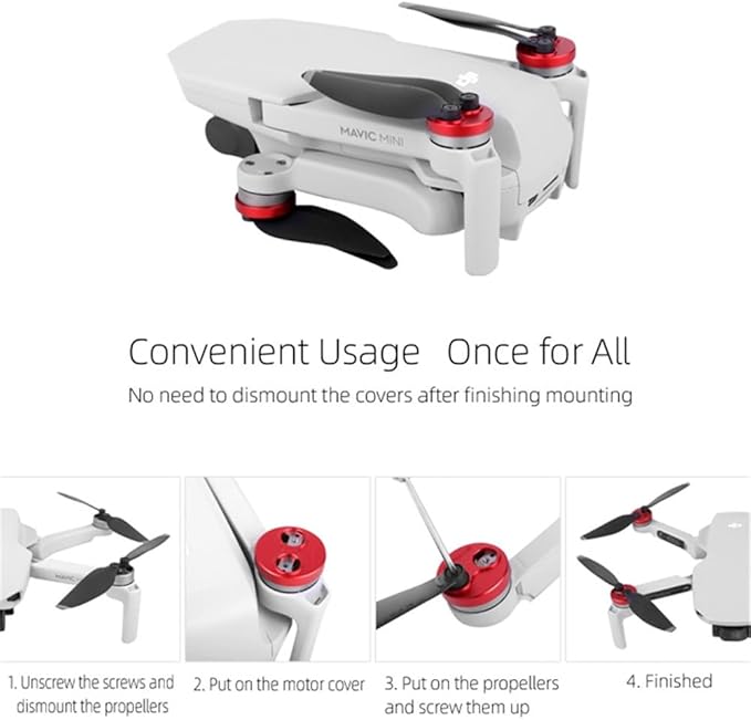 Mavic Mini 3 2 1 Motor Cover Cap Drone Dust-Proof Engine Protector Guard Protective Accessories for DJI Mavic Mini 2 SE 3 Pro (for Mini 1 SE 3 3Pro Red)