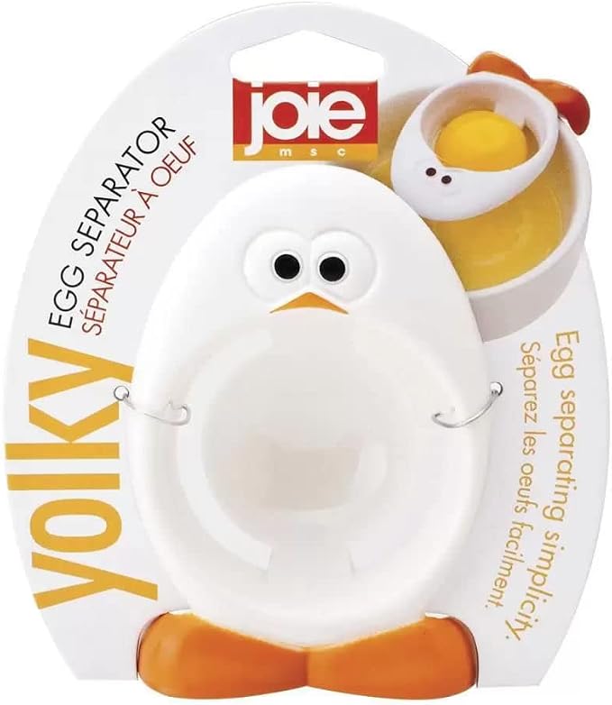 Joie Yolky Egg Separator, Simplify Cooking and Baking with Whites and Yolks, Easily Clips onto Bowls or Cups, Non-Stick, Easy to Clean, Cute Chicken-Themed Kitchen Gadget, BPA-Free