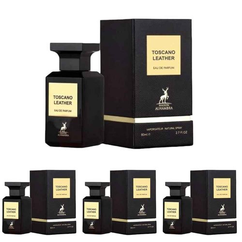 Maison Alhambra Eau De Parfum, 2.7 oz, For Men | Toscano Leather | Spray Format | Pack of 4