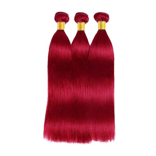 Condescension Brazilian Red Human Hair Bundles 22 24 26 Inch Straight 3 Bundles Human Hair 100% Unprocessed Remy Brazilian Virgin Weave Hair Red for Women