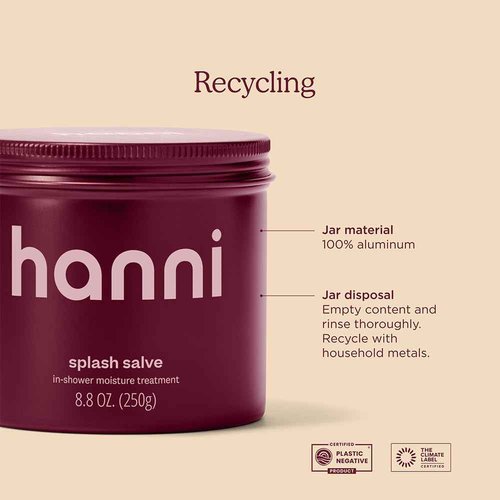HANNI Splash Salve Body Mask, In-Shower Moisturizer with Coconut, Jojoba, Shea Butter & Glycerin, Deep Conditioning for All Skin Types, 250 mL / 8.8 oz (Pack of 2)