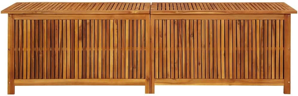 vidaXL Outdoor Storage Box, Deck Box with Gas-Lift Lid, Storage Chest with Water-Resistant Zippered Bag Inside, 78.7''x19.7''x22.8'', Solid Acacia Wood