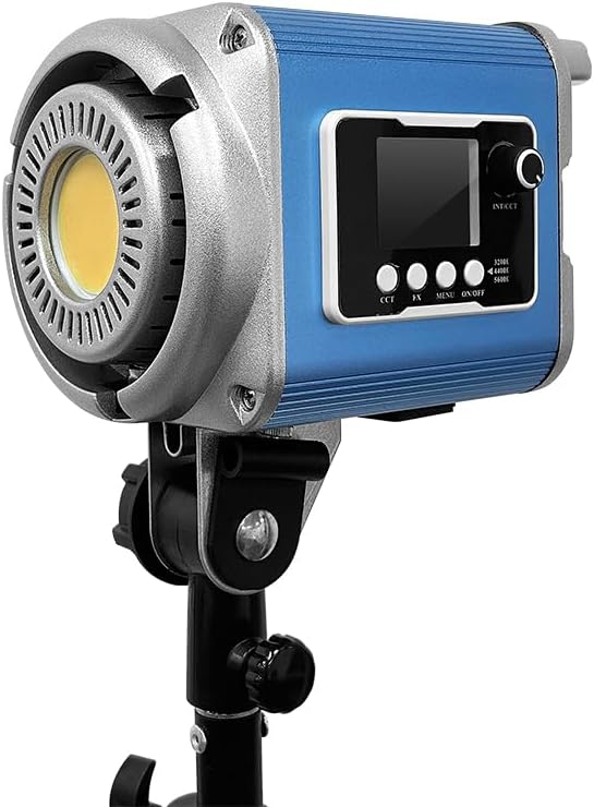 LED Spotlight Super Bright 200w2700 K6500K DMX/Custom Effects/Light Group Bowen Mount COB Light for Photography/Videography/YouTube/TikTok Content Creation Live Streaming (Blue)