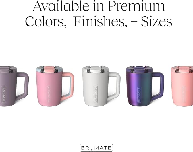 BrüMate Müv - 15oz 100% Leak Proof Insulated Coffee Mug with Handle & Lid - Stainless Steel Coffee Travel Mug - Double Walled Coffee Cup (Glacier)