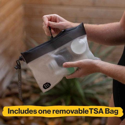 Gravel Silicone Travel Bottles & Explorer PLUS Toiletry Bag – Leakproof, TSA Approved