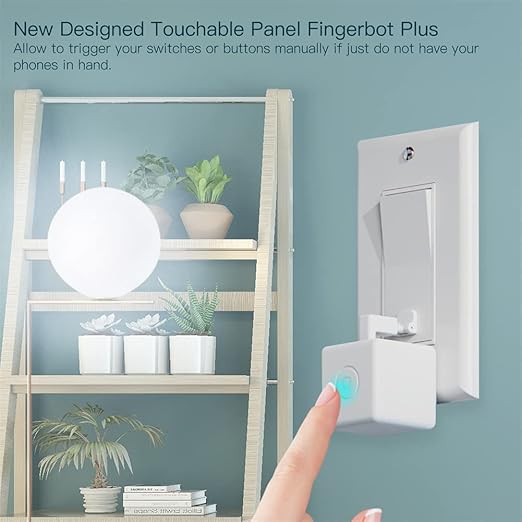 MoesGo Smart Bluetooth Fingerbot Plus with Accessories, Wireless Smart Light Switch Button Pusher Bot, Remote Control Smart Life Tuya App, Add Fingerbot Hub Make it Compatible Alexa and Google Home