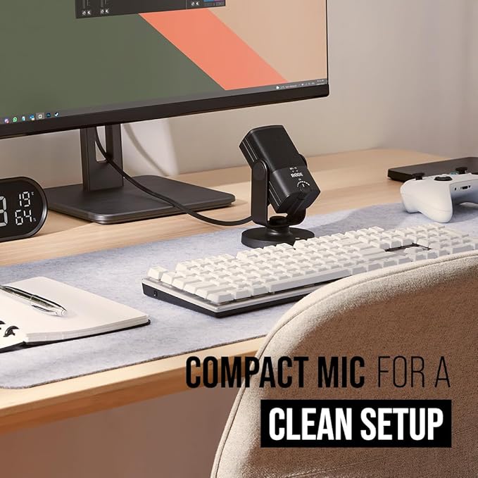 RØDE NT-USB Mini Versatile Studio-quality Condenser USB Microphone with Free Software for Podcasting, Streaming, Gaming, Music Production, Vocal and Instrument Recording,Black