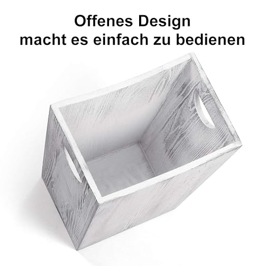 SEHERTIWY Grey Trash Can Wastebasket, 2 Gallon Small Waste Basket with 2 Handles, Rectangular Bathroom Garbage Can for Bathroom, Office, Living Room, Bedroom, Kitchen