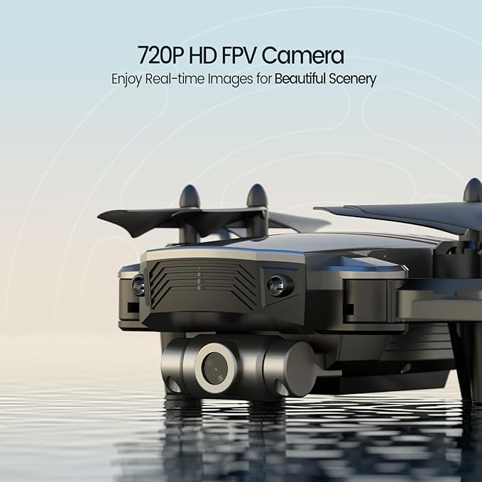 DEERC D20 Mini Drone for Kids with 720P HD FPV Camera Remote Control Toys Gifts for Boys Girls with Altitude Hold, Headless Mode, One Key Start Speed Adjustment, 3D Flips 2 Batteries, Silver
