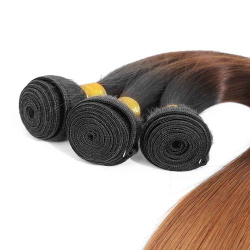 Condescension Brazilian Omber T1B/4/30 Human Hair Bundles 22 24 26 Inch Straight Hair 3 Bundles Human Hair 100% Unprocessed Remy Virgin Weave Hair for Women