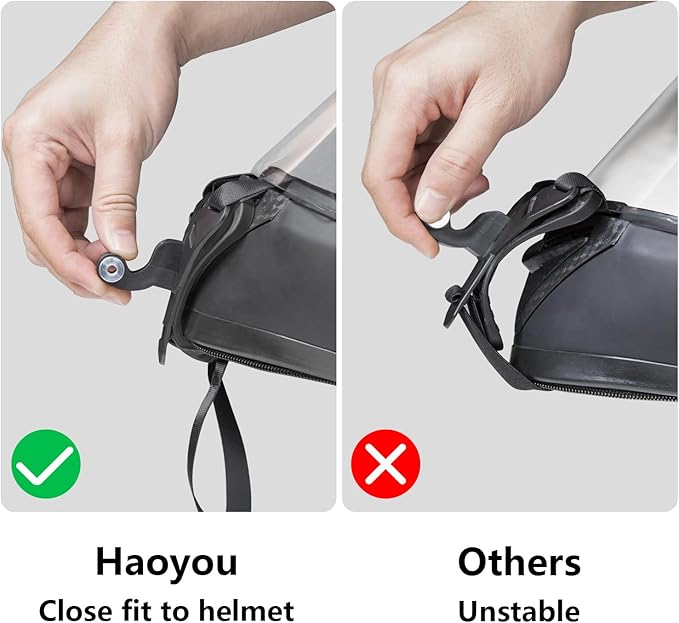 Haoyou Helmet Chin Mount Strap Compatible with Gopro Hero 13 12 11 10 9 8 7 and DJI Osmo Action Camera，Motorcycle Helmet Extension Attachment Mounting Accessories (Black)