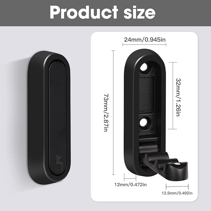 Dntorx Folding Coat Hooks, 6 Pcs Foldable Black Wall Hooks Heavy Duty Foldable Hook Bathroom Towel Hooks Robe Hooks Wall Mounted for Hanging Coat Towels Clothes Hat Bags Keys