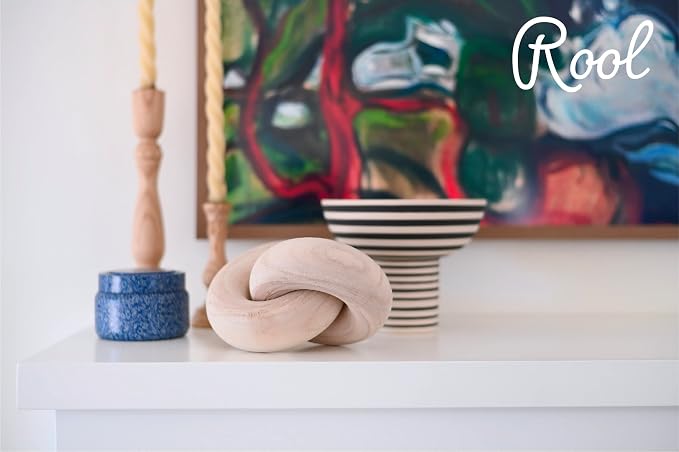 Rool Coffee Table Decor Book Shelf Decor Accents Home Decor Console Table Decorative Items Living Room Wood Knot Decor Chain Link Decorations Beige