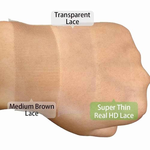 KRN 13x4 HD Lace Frontal, 0.10mm Skinlike Ultra-thin Invisible Frontal HD Lace Pre Plucked with Baby Hair 12A Silk Straight Brazilian Human Hair Extensions Single Knots 12 Inch