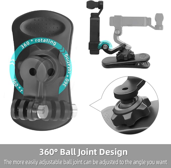 360° Rotation Backpack Strap Mount Quick Clip Mount with Expand Frame Compatible with DJI Osmo Pocket,Osmo Pocet 2
