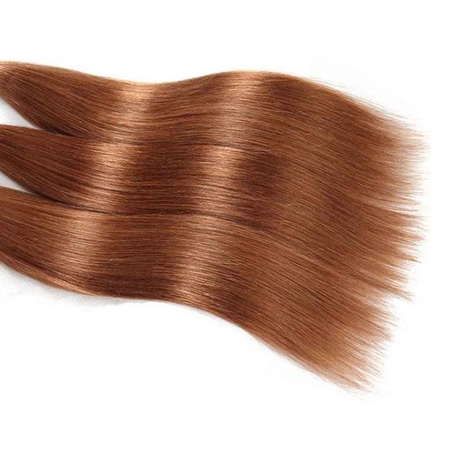 Giginger Brazilian Human Hair Bundles 22 24 26 Inch Color 30 Light Brown Straight Bundles Human Hair Straight Unprocessed Virgin Quick Weave Hair for Black Women
