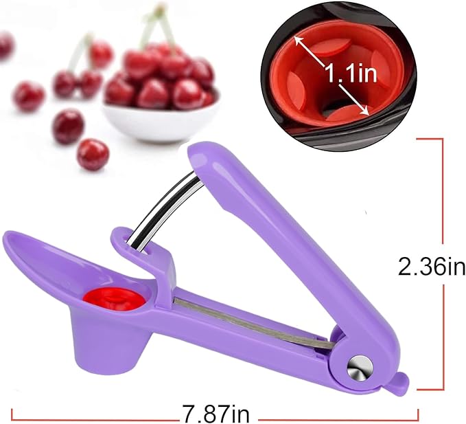 Cherry Pitter Tool Pit Remover, Cherry Core Remover Tool with Space-Saving Lock Design, Heavy-Duty Cherry Pit Remover for Kids / Making Cherry Jam