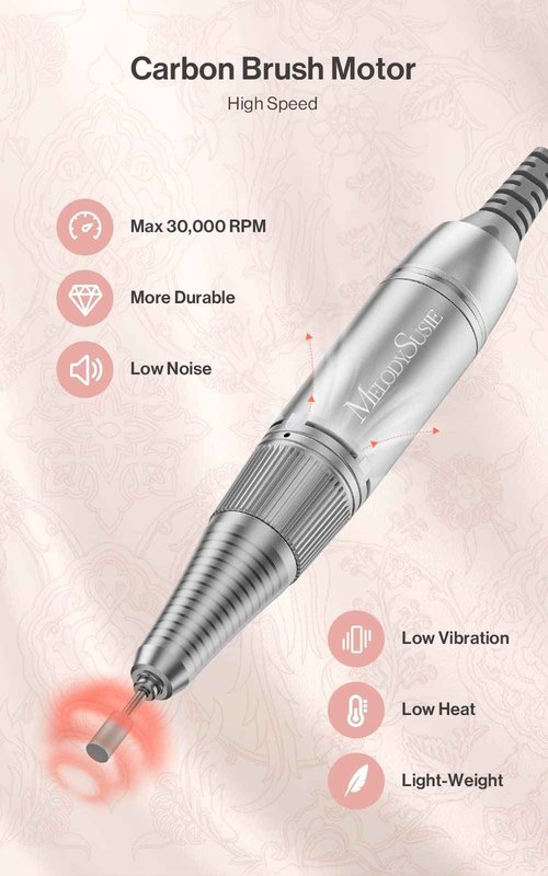 MelodySusie Professional Nail Drill 30000RPM with 2 in 1 Nail Art Lamp, Professional UV LED Light for Gel Nails