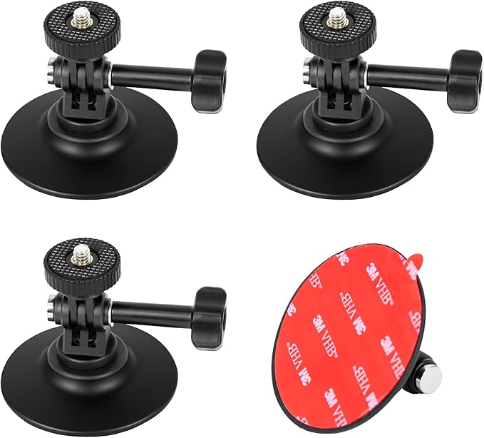 3 Pack Flexible Adhesive Helmet Mounts, Sticky Helmet Camera Mount Kit with Large Base, Accessories for Gopro Hero13/12/11/10/9/8 Max DJI Action 5 Pro 4 3 Insta360 X5 X4 X3 Ace Pro 2