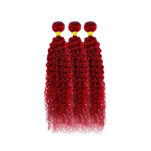 Red Human Hair Bundles Burgundy Kinky Curly Bundles Hair Extensions 26 28 30 Inch Grade 8A Brazilian Virgin Remy Hair 3 Bundles Double Weft Braight Red Bundles Hair Weave