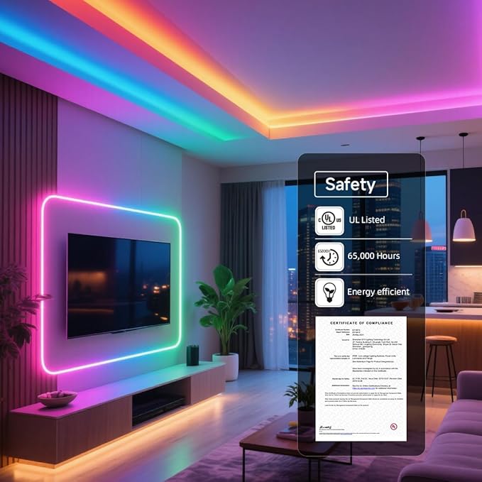 BTF-LIGHTING FCOB COB LED Strip Light IP66, WS2814 Smart IC RGBW 4000K Color Chasing Light, UL Listed DC24V 16.4FT 784LEDs/m High Density 10mm Width for Home Party DIY Decor(No Adapter or Controller)