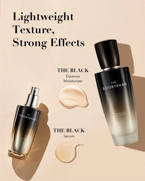 Sooryehan THE BLACK SKINCARE SET (160ml / 5.41 Fl Oz) - Korean Skincare Gift Set, Luxury Premium High-end by LG BEAUTY. Advanced Next Generation Bio Moisturizer & Serum.
