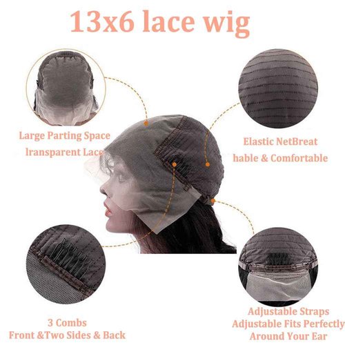 KINSTAR 13x6 Reddish Brown Lace Front Wigs Human Hair HD Lace Front Wigs Human Hair 180 Density Body Wave Frontal Wigs Colored Glueless Wigs 14Inch