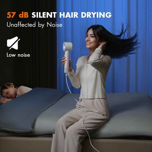 Hair Dryer, 130000 RPM Ionic High Speed Blow Dryer for Fast Drying with 680 Millions Negative Ions, Low Noise Lightweight Hairdryer with Magnetic Nozzle for Travel Salon Women Man
