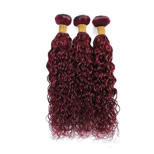 Giginger Burgundy 99J Water Wave Human Hair Bundles 24 26 28 inch Wine Red Human Hair Bundles Burgundy 100% Unprocessed Raw Quick Weave Hair for Black Women