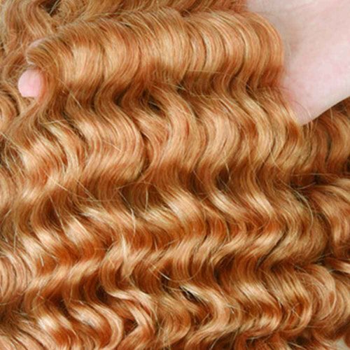 Honey Blonde Bundles Color #27 Deep Wave Human Hiar Bundles 26 28 30 Inch Unprocessed Brazilian Virgin Hair Blonde Human Hair Bundles Honey Blonde Deep Wave Bundles