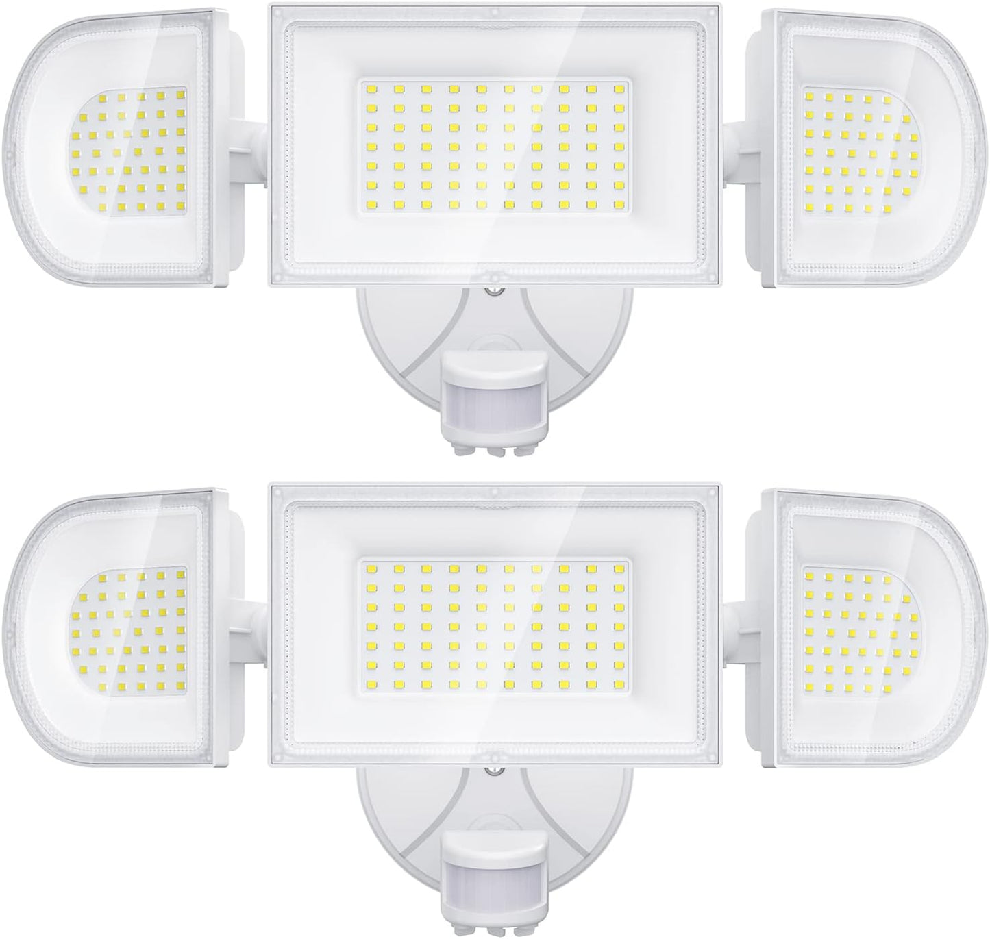 iMaihom 150W Motion Sensor Light Outdoor, 15000LM 6500K LED Security Floodlights, 3 Adjustable Head Motion Detection Light IP65 Waterproof for Yard Garage White 2pack