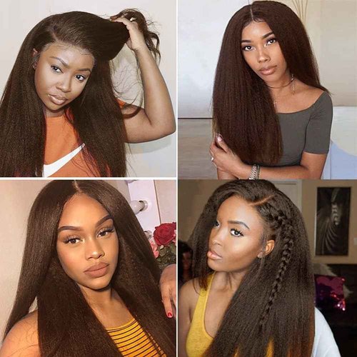 Giginger Brazilian Human Hair Bundles 24 26 28 Inch Chocolate Brown Yaki Wave Human Hair Bundles Brazilian Unprocessed Virgin Quick Weave Hair for Black Women
