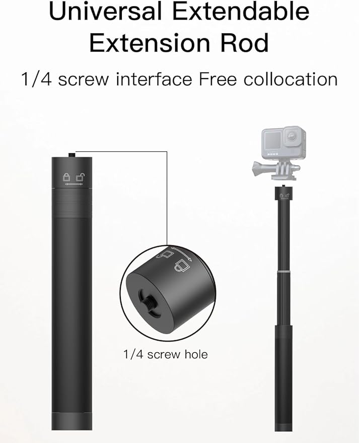 AOCHUAN 3-Axis Gimbal Stabilizer for Smartphone Smart AI XPro Grey & B10 Storage Bag & E10 Extension Rod