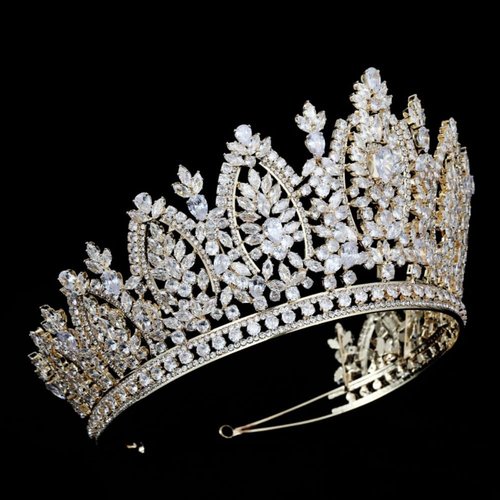 QXMYOO Large Wedding Crowns Cubic Zirconia Sweet 16 Birthday Prom Quinceanera Tiaras for Women CZ Crystal Bridal Headpieces (Silver)