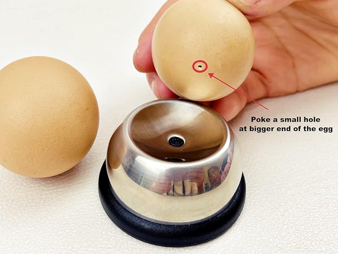 Stainless Steel Egg Piercer for Raw Eggs, Jawbush Heavy Duty Egg Poker with Sturdy Base and Sharp Pin to Get Good Hard Boiled Eggs, Anti-rust Easy Egg Peeler Kitchen Gadget