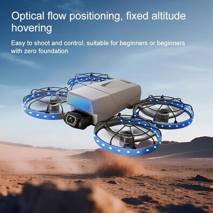 Foldable Drone with HD Camera Propeller Safety Protection, Screen Remote Control FPV Drones, Optical Hovering Brushless Motor G63 Mini Quadcopter with LED Light & 2 Batteries for Adult Beginners