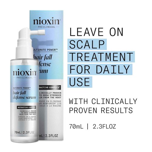 Nioxin Hair Fall Defense Shampoo | Activates Hair Follicles for Visibly Less Hair Loss | 16 Fl Oz + Nioxin Hair Fall Defense Intensive Daily Leave-In Hair Treatment | 2.3 Fl oz.