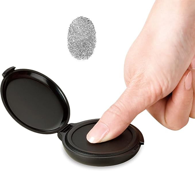 Veltec Fingerprint Ink Pad, Thumbprint Ink Pad for Notary, Identification and Security ID, Law Enforcement Fingerprint Kit (2 Pack)