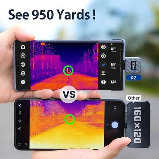 Thermal Master Thermal Camera for Android, X2 Thermal Night Vision Monocular for Phone, 950-Yard Detection Range, 512×384 X³ IR Resolution, 50Hz, Thermal Scope for Wilderness Rescue