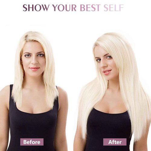 Fimislosion Real Hair Extensions Clip in Human Hair, Seamless Clip in Hair Extensions Real Human Hair, 20 Inch Clip ins extensions for women, Ash Platinum Blonde 120G 7Pcs