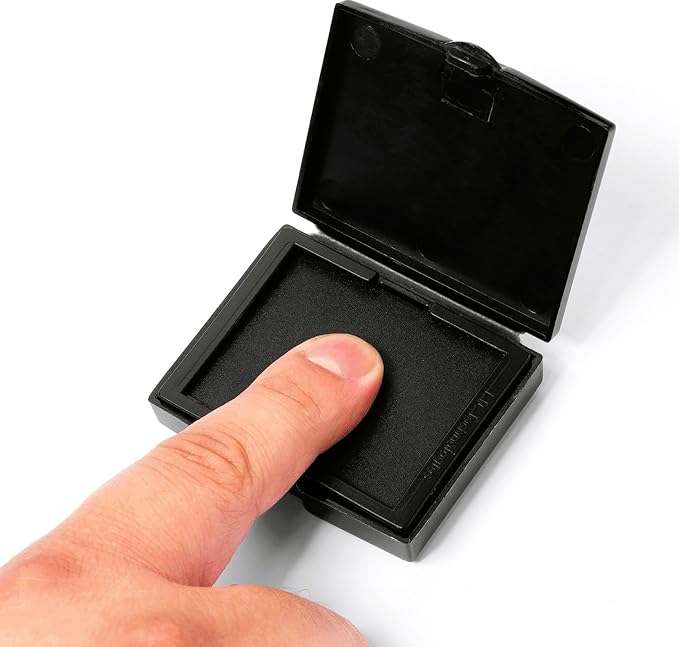 Inkless Fingerprint Pad – Black (3-Pack), Quick-Dry No-Mess Thumbprint Ink Pad for Notary Public and ID Verification, Non-Toxic & Reusable